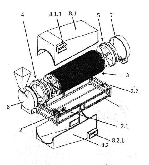 A ROTARY DRYER WITH MULTI-DRYING CHAMBERS — 图样 2 / mark 2 · Laos patent