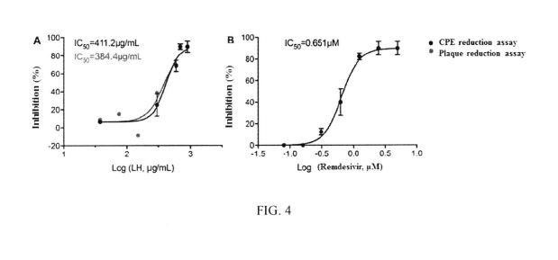 USE OF PHARMACEUTICAL COMPOSITION FOR PREVENTING AND TREATING NOVEL CORONAVIRUS PNEUMONIA — 图样 4 / mark 4 · Laos patent